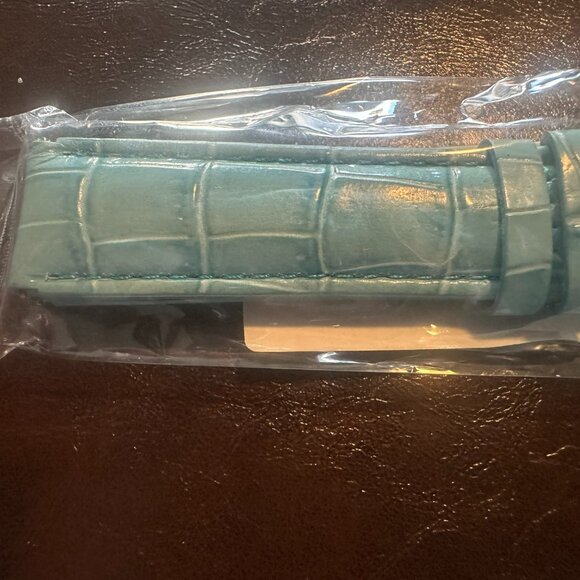 Sky Blue Croco Genuine Leather Watch Band–20mm (w/ Built in Quick Release pins) - Picture 5 of 6